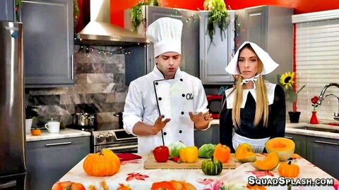 Khloe Kapri in pilgrim outfit for oiled anal stuffing