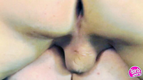 Anya and Robin TGirls titjob closeup with big breasts and erect penis