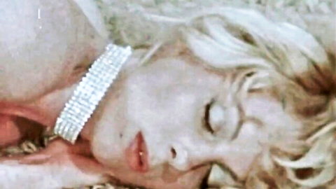 Seductive blonde in diamond choker, topless pose from classic XXX Pretty Girls 069 Jinx & Lynn