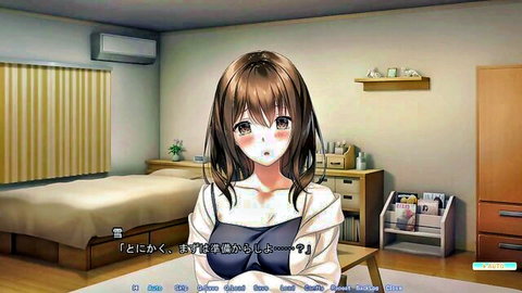 Anime girl Shiina Yuki exposing large breasts in open sweater