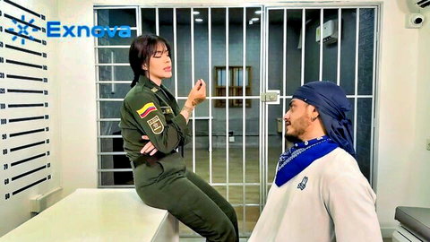 Latina officer Sarah Montufar flirts with prisoner through bars