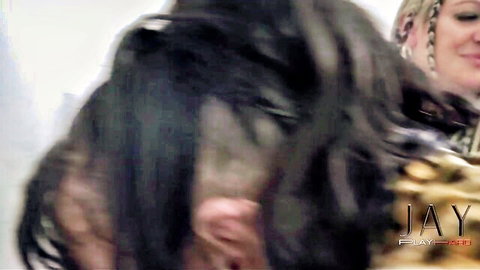 Blonde and brunette GILFs in BBC anal party preview, smiling seductively