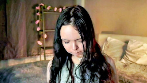 Shy skinny teen romainerudoy in new Chaturbate video, wet hair closeup