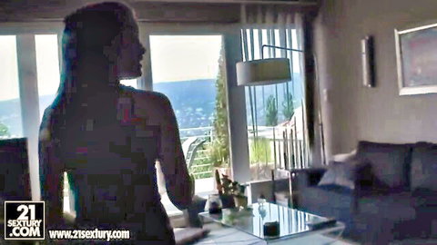 Sophie Moone nude back view in candid interview setup for hardcore porn