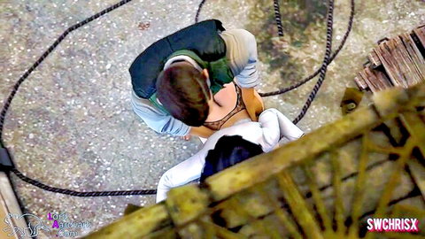 Elizabeth from Bioshock bent over in doggy style sex with Booker, explicit game parody HMV
