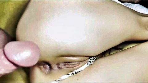 POV anal prone bone penetration on girlfriend with cumshot on pussy