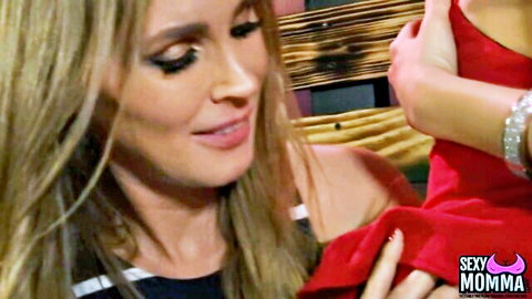 Lilly Ford and Tanya Tate in intimate lesbian foreplay touch