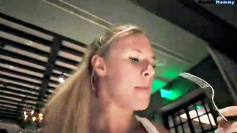 Blonde woman holding fork in teasing Austin Texas tour scene