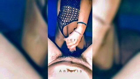 Big ass Latina Anneris in black mesh lingerie teasing her shaved pussy and thick cheeks closeup