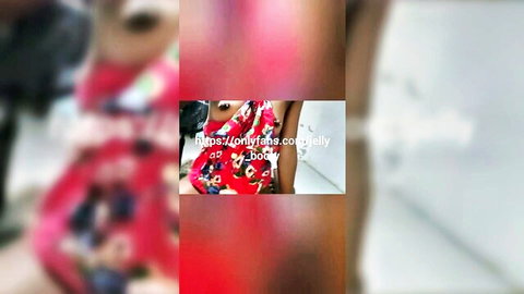 Jamaican beauty in red floral dress teasing for BBC anal meetup on OnlyFans