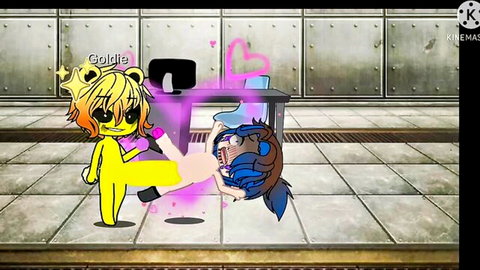 Golden Freddy animatronic fucks blue-haired William Afton in FNAF hentai