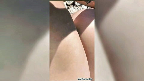 Piccola Giovanna's close-up ass view in outdoor doggy tease