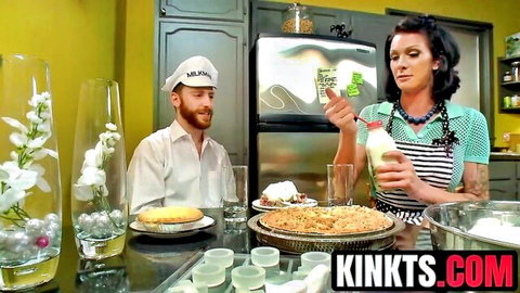 Trans Morgan Bailey dominates Sebastian Keys in kitchen tease