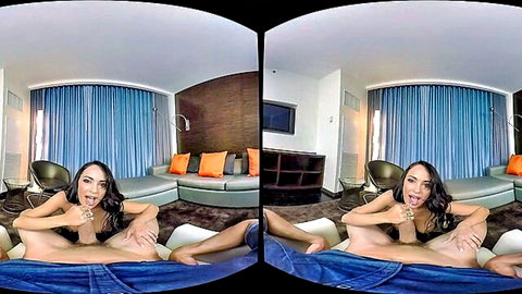 Sexy Latina riding cock in cowgirl POV VR scene