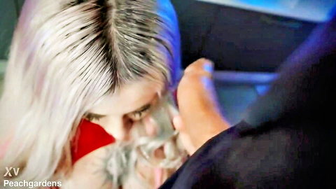 Peach Gardenss blonde POV close-up with Chrysipusya in live stream