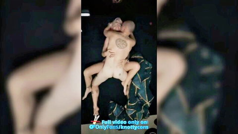 Amateur couple in bird's eye view bedroom sex with female climax and prostate massage