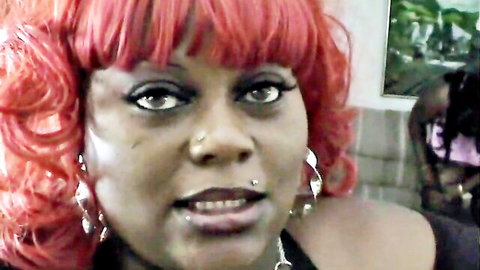 Cute black BBW women talking on camera after porn shoot