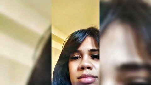 Nicollle close-up webcam face from Cam4, March 2023 solo show