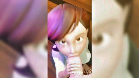 Helen Parr animated POV blowjob with curvy redhead Elastigirl