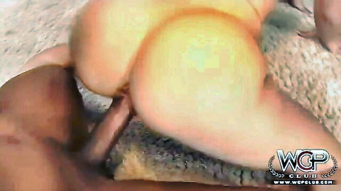 Black cock thrusting deep into big white ass in hardcore interracial anal sex