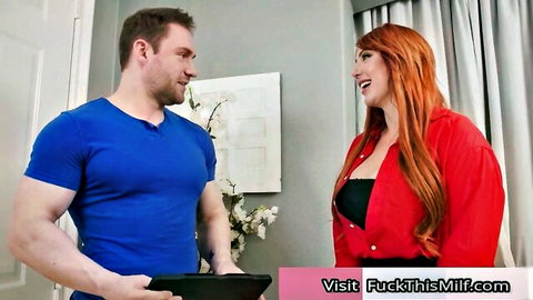 Lauren Phillips provocative redhead in casual interview with man