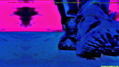 Close-up of legs in boots and jeans for cum dispense training fetish