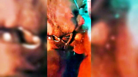 Submissive good boy restrained in Whitehead gag, intense BDSM close-up