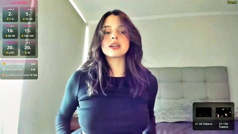 yourfreakygirl cute brunette teases cleavage in Chaturbate cam show