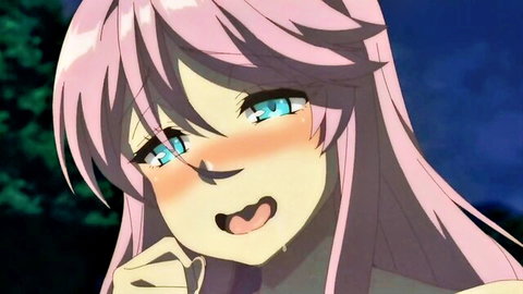 Blushing pink-haired anime girl with ahegao face from Kaifuku Jutsushi no Yarinaoshi