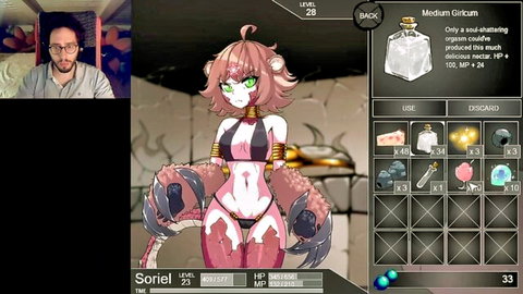 Soriel pink-haired hentai girl in bikini with orgasm fluids, Crimson Keep walkthrough