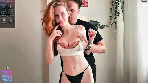 Silkencrave hot young redhead couple in lingerie embracing on Chaturbate