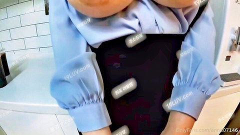 OnlyFans K-cup Anna exposes huge tits in sexy office blouse