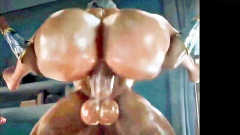 Futanari Wonder Woman big dick anal fucking catgirl in DC hentai