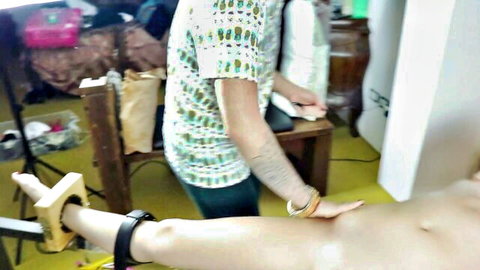 Terrified woman restrained and tickled in ItaliansTickling fetish video
