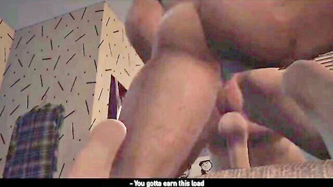 Animated cartoon babe with huge ass in doggy style earning a load