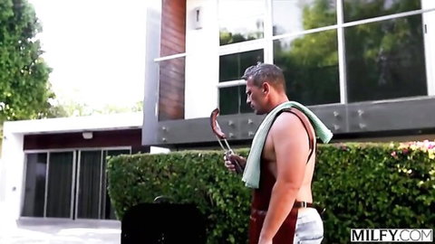 Brandi Love MILF cheats on husband with muscular man at BBQ