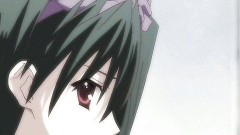 Shiny Days Kiyoura anime girl green hair red eyes close-up