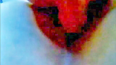 Blurry close-up of chubby teen's anal creampie