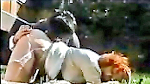 Paola Senatore redhead in outdoor doggy style sex on grass