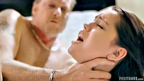 Alina Lopez choked by older man during intense teen fuck