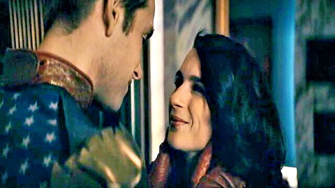 Aya Cash as Stormfront in intimate close-up with co-star from The Boys S2E5