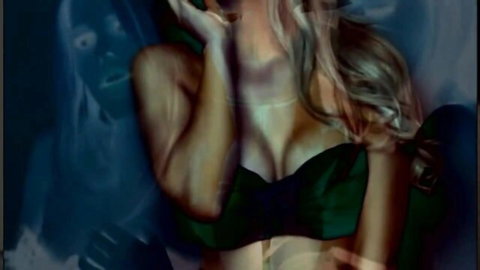Samantha Sez hypnotic feminization: Blonde in seductive green lingerie, ghostly allure