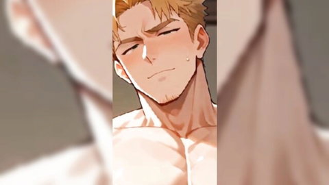 Sexy blond muscular anime guy by younesbox, seductive shirtless portrait