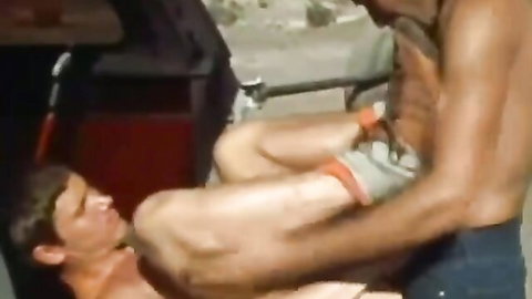 Muscular cowboys in raw anal sex action outdoors