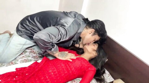 Patient passionately kisses doctor in red sparkly dress