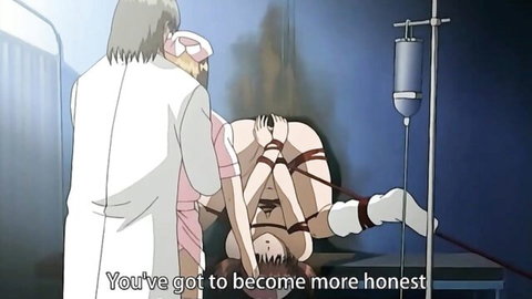 Bound Asian nurse in ropes on medical table, Night Shift Nurses Ep.5