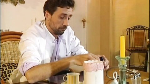 Mature doctor in white shirt at table, Il dottor 30 cm episode 1 thumbnail