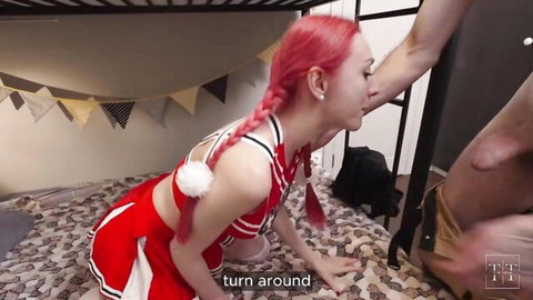 Alisa Wonderland redhead cheerleader turns around in amateur POV scene