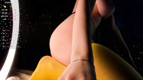 Quennacindy big ass and boobs in yellow tights, Chaturbate solo tease