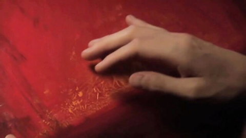 Maya Parish nude hand closeup on red fabric in Midnight Son (2011) celeb scene
